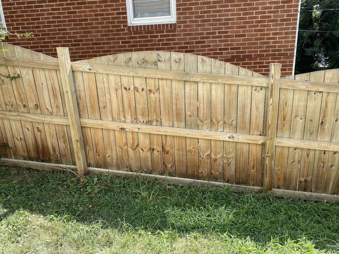 New arched cedar privacy fence installed by ProCoats Painting Plus